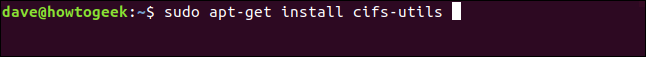 instalando CIFs em uma janela de terminal