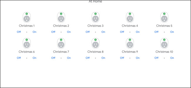 App do Google com dispositivos chamados de Natal 1 a Natal 10