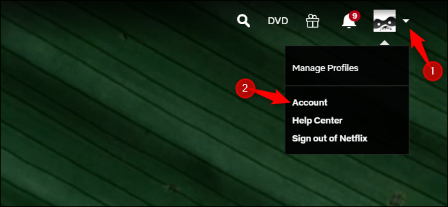 Acessando as opções de conta da Netflix