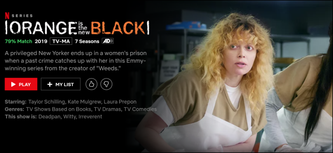 "Orange is the new black" on Netflix.