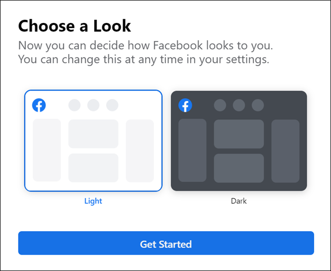 Nova opção de tema escuro do Facebook