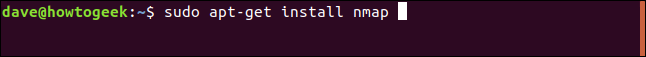 sudo apt-get install nmap em uma janela de terminal