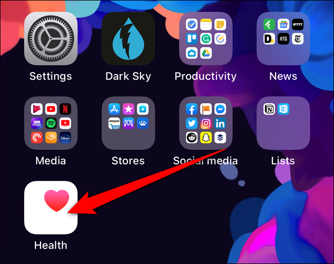 Toque no aplicativo "Saúde" no seu iPhone.