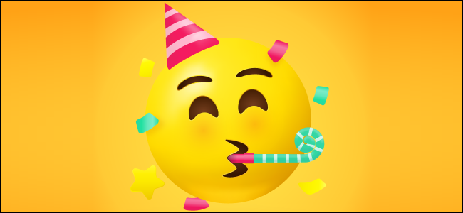 Um emoji de cara de festa.