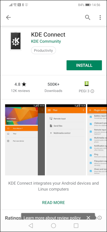 KDE Connect na Play Store