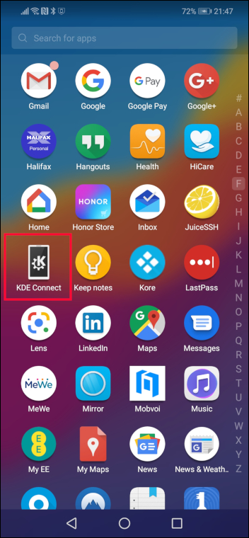 Ícone do KDE no inicializador de aplicativos