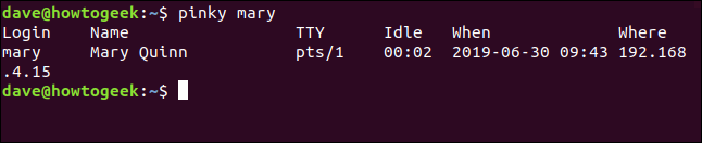 Saída de rosa em uma janela de terminal