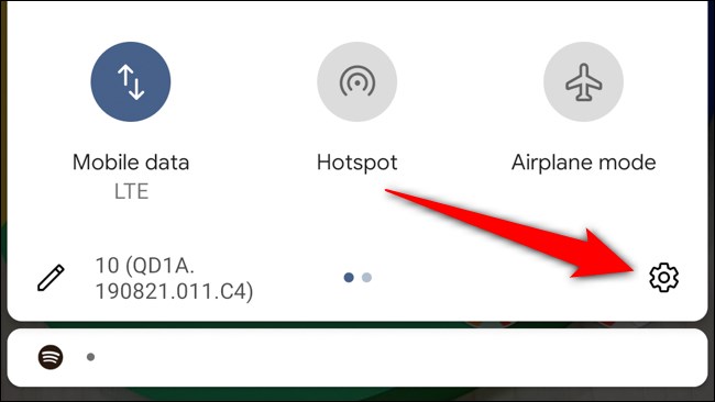 Ícone de engrenagem de toque do Google Pixel 4