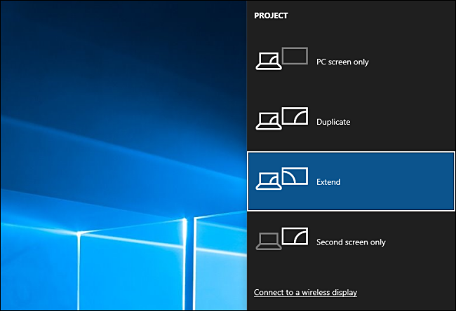 Escolha as opções de projeto no Windows 10