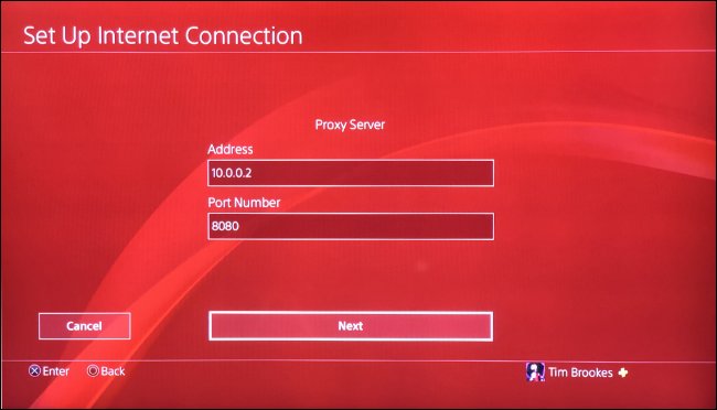 Configurar PS4 para uso com servidor proxy