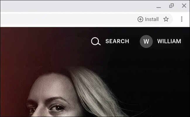 Omnibox do Google Chrome, mostrando o botão de instalação do Progressive Web App.