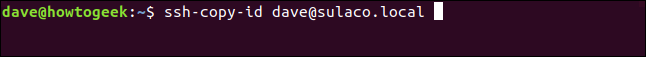 ssh-copy-id dave@sulaco.local em uma janela de terminal