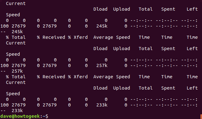 Saída de xargs e curl baixando vários arquivos