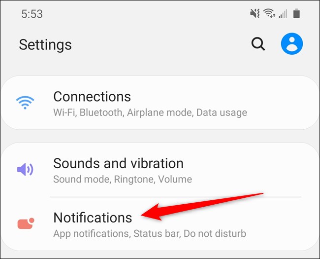 Samsung Galaxy S20 Selecione as opções de notificação