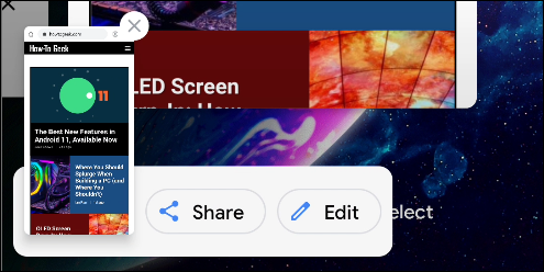 menu de captura de tela do android 11