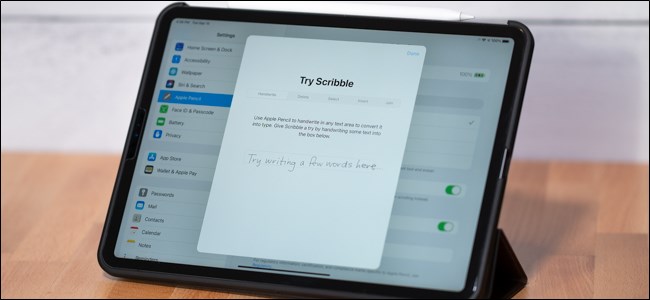 Modo rabisco para Apple Pencil no iPad