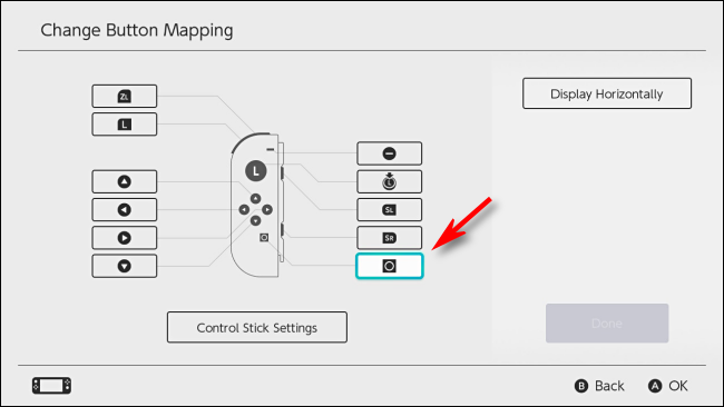 Selecione o botão de captura para desativá-lo no Nintendo Switch