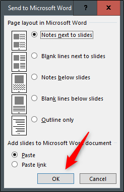 enviar para o microsoft word