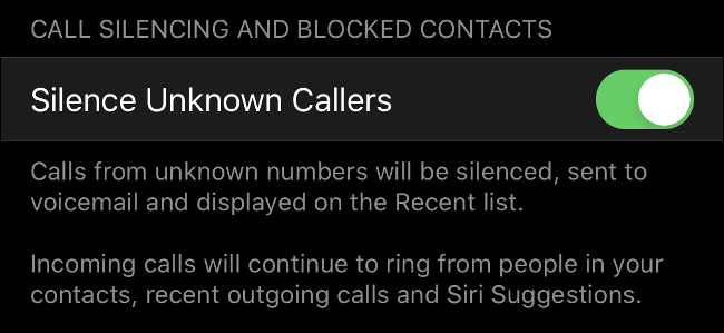 Silenciar chamadores desconhecidos no iOS 13