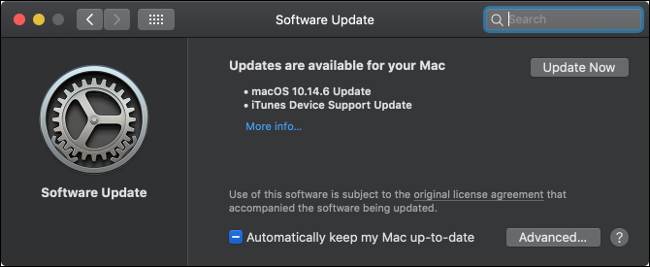 Atualização de software macOS