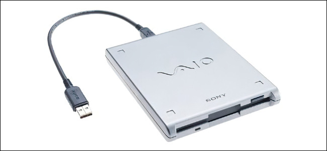 Uma unidade de disquete USB Sony VAIO.