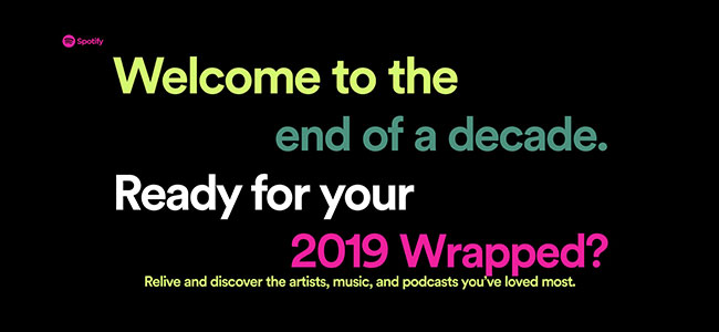 Site do Spotify Wrapped 2019