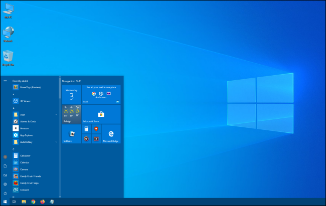 O menu Iniciar do Windows 10
