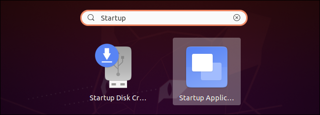 Iniciando a ferramenta de aplicativos de inicialização no Ubuntu.