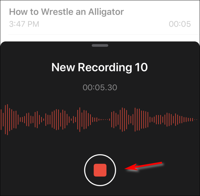 Parar de gravar um memo de voz no iOS