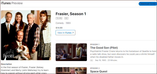 Frasier iTunes