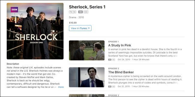 Sherlock iTunes