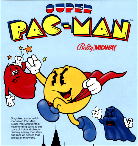 Folheto de fliperama "Super Pac-Man".