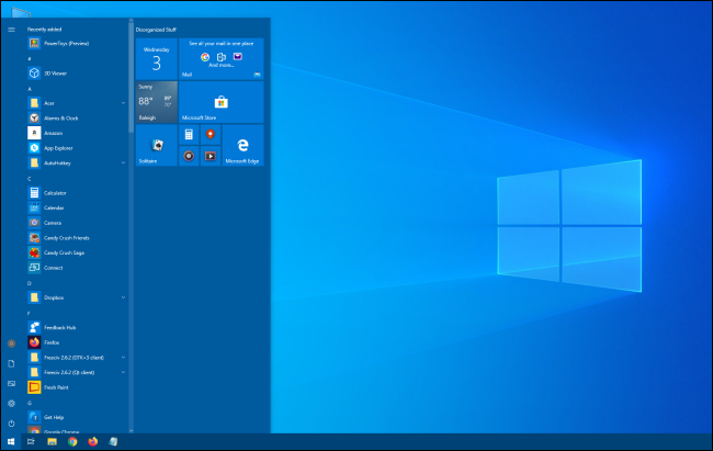 Um menu Iniciar do Windows 10 mais alto