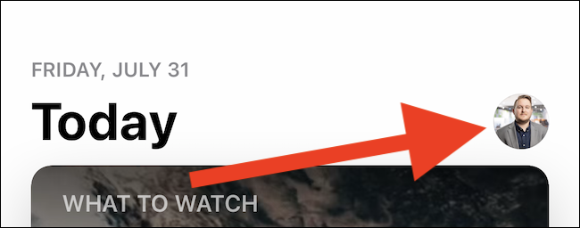 Toque em seu avatar no canto superior direito do aplicativo