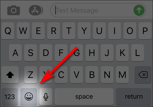 Em um iPhone ou iPad, toque no botão "Emoji" do teclado na tela.