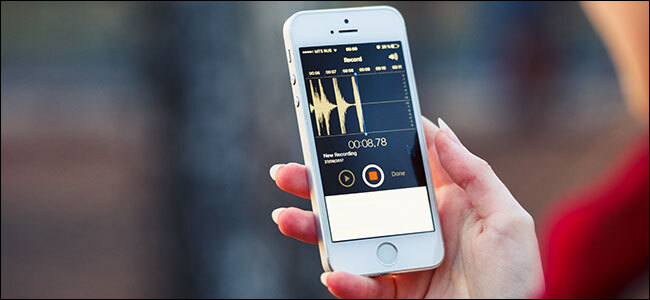 O aplicativo Voice Memo em execução em um iPhone da Apple