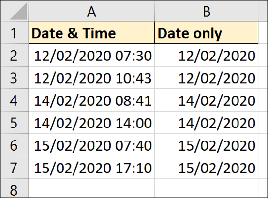 Hora removida de uma data no Excel