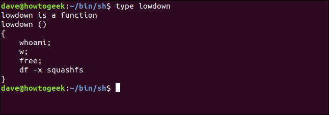 digite lowdown em uma janela de terminal