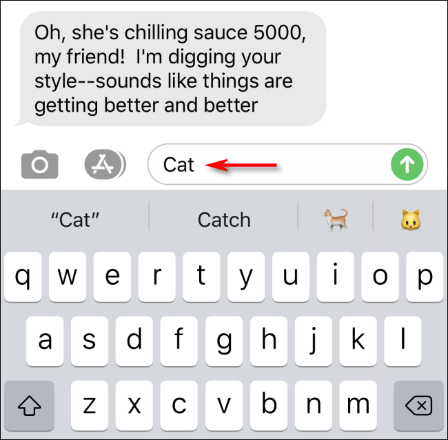 Digite mensagens para ver a pesquisa de texto previsível emoji