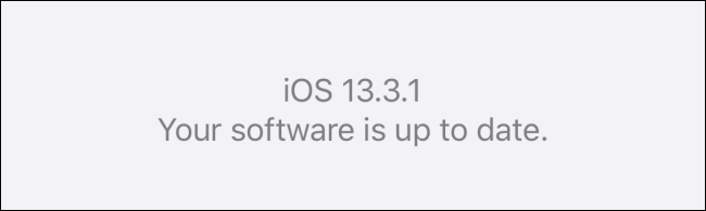 O software iOS está atualizado mensagem.