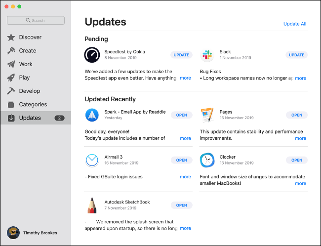 Atualize os aplicativos do Mac por meio da Mac App Store