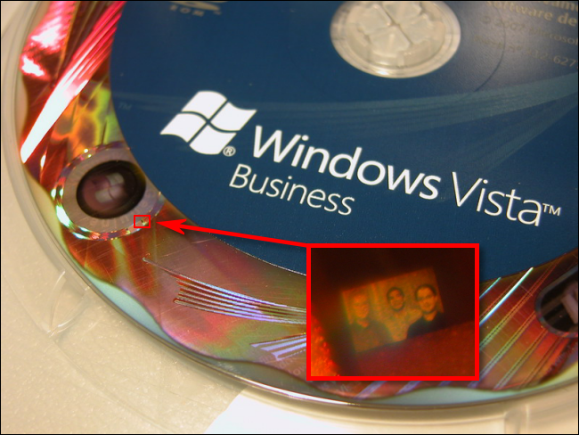 A foto do holograma da equipe de segurança do Windows Vista.