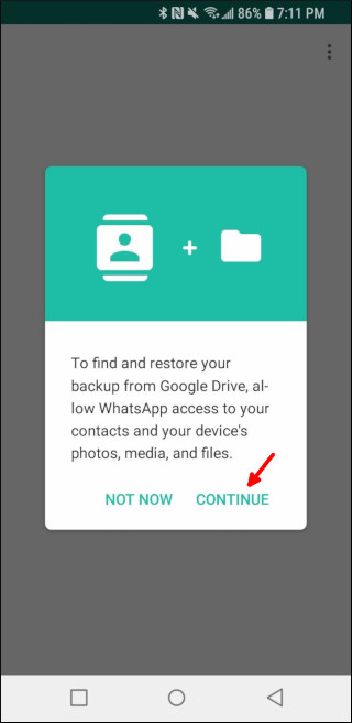 Deixe o WhatsApp ver seus contatos e arquivos