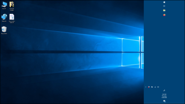 Uma barra de tarefas mais ampla no Windows 10
