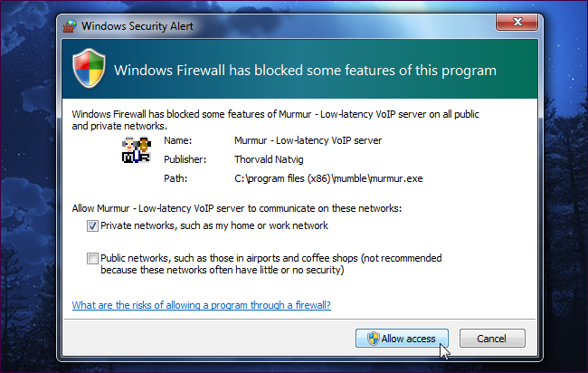 prompt do firewall do windows