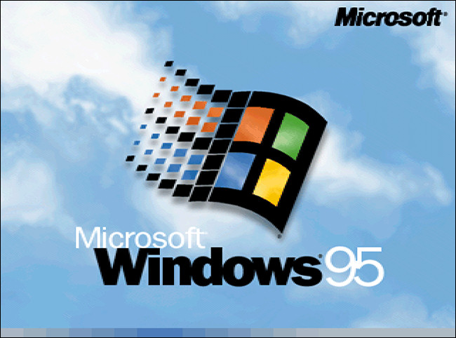 O logotipo do Microsoft Windows 95 na inicialização.