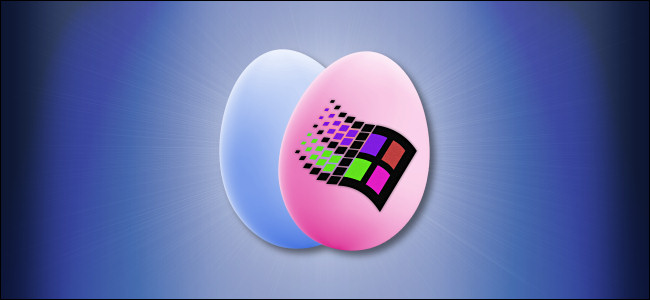 O logotipo do Windows em um ovo de Páscoa.