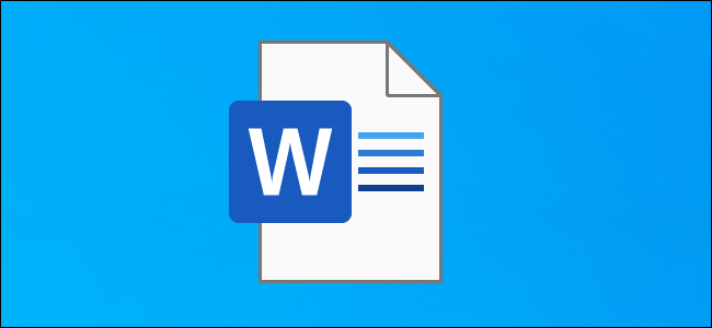 Um ícone de documento do Word em uma área de trabalho do Windows 10.