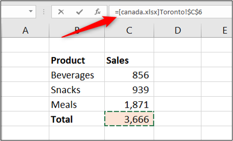 Link para outra pasta de trabalho do Excel