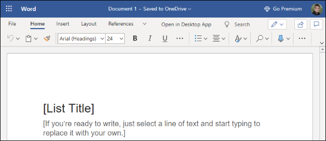 Microsoft Word na web